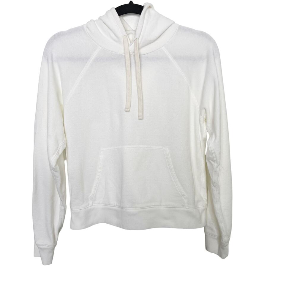 Everlane Lightweight French Terry Shrunken Hoodie Sweatshirt White Small Cotton